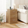 Nightstand with Charging Station End Table with 3 Storage Drawers Bedside Table for Bedroom-Natural - Gallery View 1 of 10