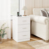 Nightstand with Charging Station End Table with 3 Storage Drawers Bedside Table for Bedroom-White - Gallery View 1 of 10