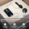 Nightstand with charging station featuring 2 AC outlets and USB ports, ideal for bedside convenience and storage.