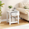 Nightstand with Drawer 3-Tier Modern Bedside Table with Open Shelf and Storage-White - Gallery View 1 of 9