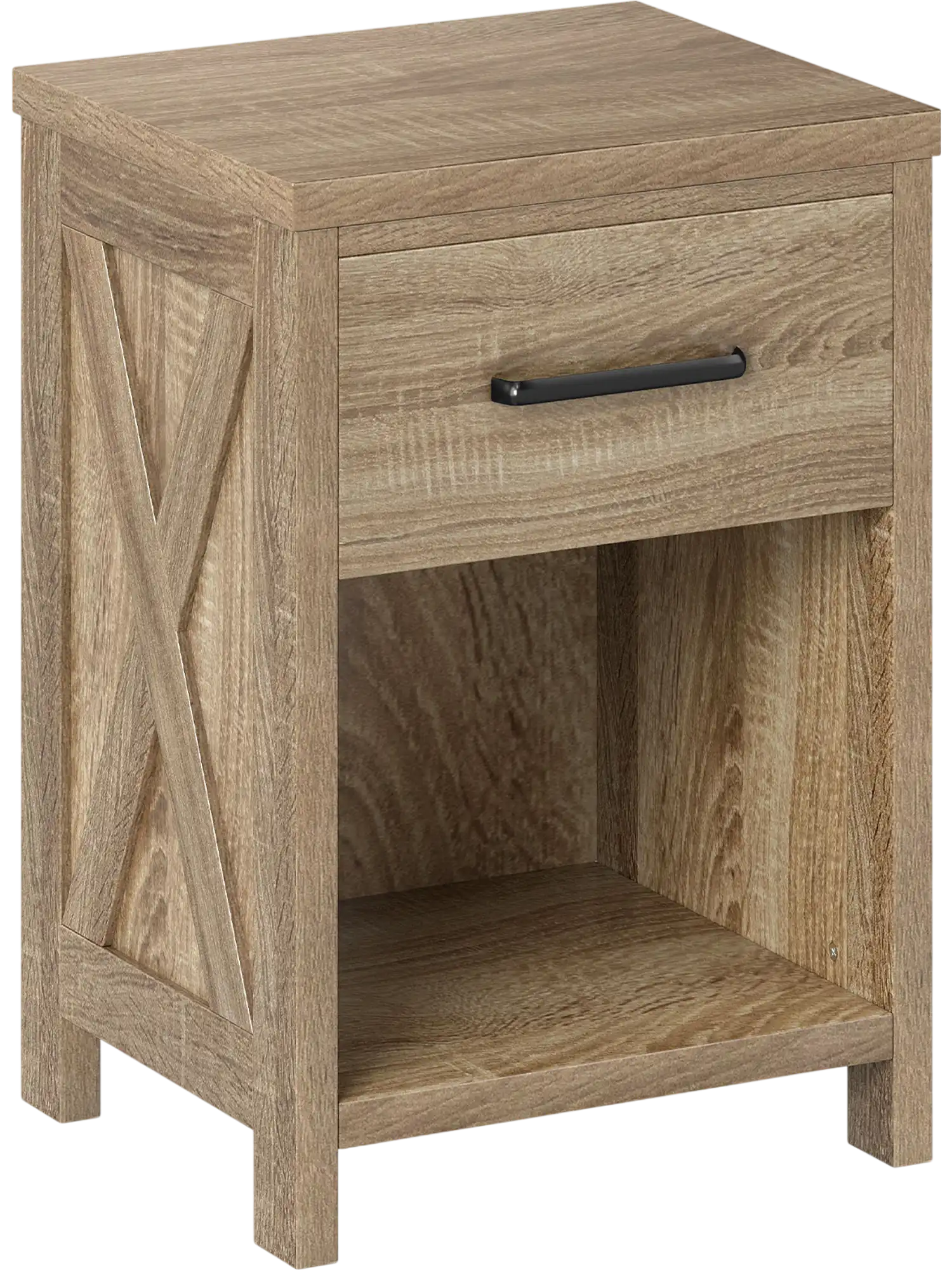 Costway Nightstand Side Table w/ Drawer Shelf 437582619 New