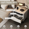 Nightstand showcasing a convenient tabletop and smooth drawer glide, perfect for organizing essentials in style.