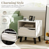 Compact nightstand featuring a charming 3D wavy pattern, convenient tabletop, and an open shelf for stylish.