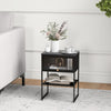 Nightstand with Flip up Door Storage Shelf-Black - Gallery View 1 of 9