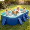 Non-Inflatable Swimming Pool Portable Around Ground Pool with 8 Support Panels-Navy - Gallery View 1 of 11
