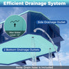 Efficient drainage system with side and bottom outlets on the non-inflatable portable swimming pool for easy emptying.
