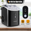 Nugget countertop ice maker in black with one-button operation, producing soft chewable ice for kitchen or office use.