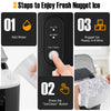 Nugget countertop ice maker in black, featuring a one-button operation for quick ice production in 6 minutes.