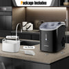 Nugget countertop ice maker in black with ice basket and scoop, designed for quick, chewable ice production.