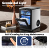 Nugget ice maker with self-cleaning feature, front-opening door, and intuitive touch panel for easy maintenance.