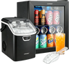 Nugget Ice Maker and Beverage Cooler Combo with Chewable Ice and Compact Drink Storage