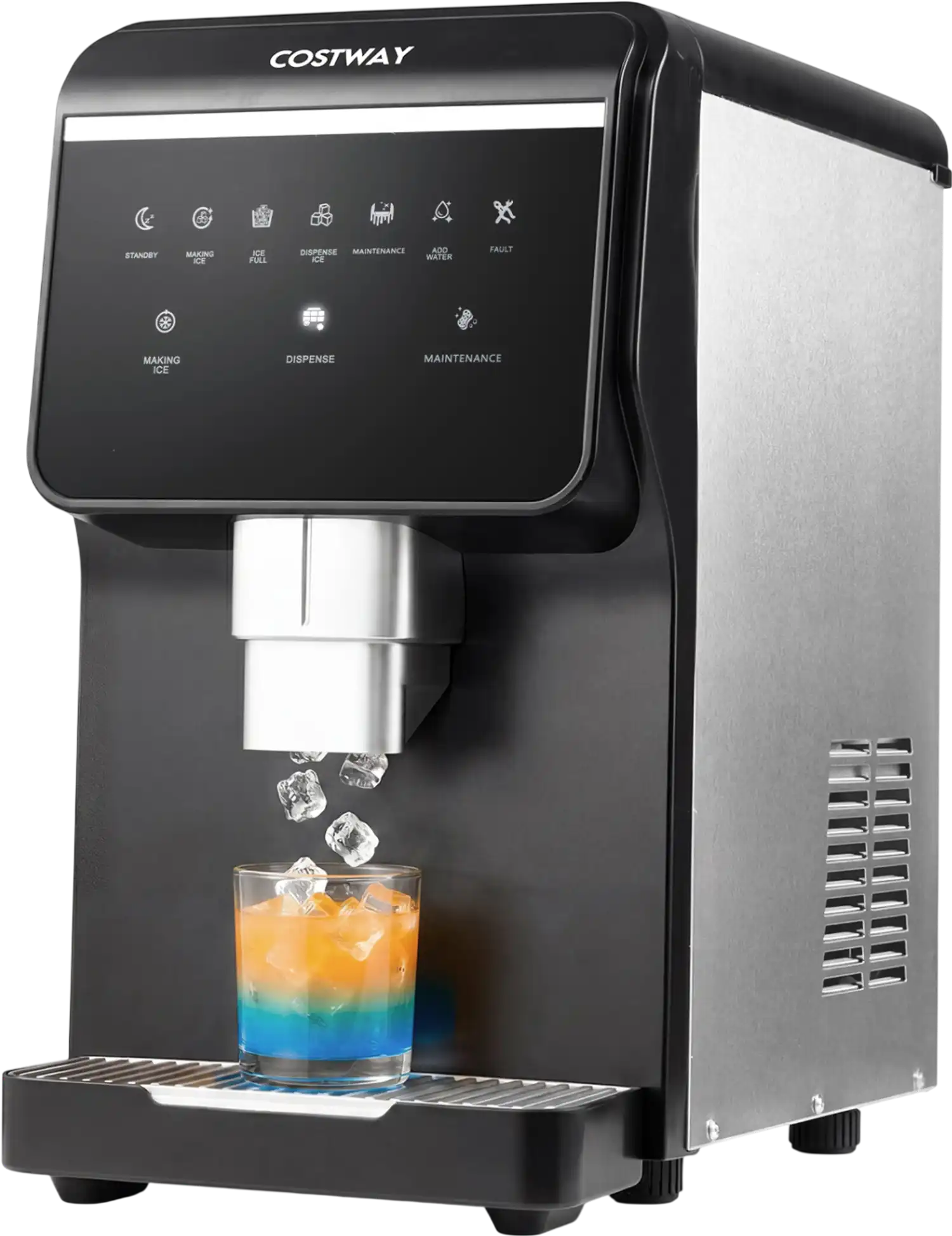 Costway Nugget Ice Maker Self Dispensing 80 lbs/Day Chewable Pellet Machine 43935625 New