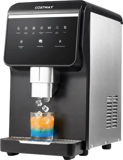 Costway Nugget Ice Maker Self Dispensing 80 lbs/Day Chewable Pellet Machine 43935625 New