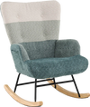 Nursery Rocking Chair with Ergonomic Armrests and High Backrest
