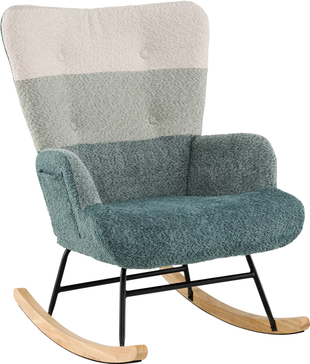 Nursery Rocking Chair with Ergonomic Armrests and High Backrest