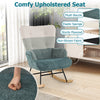Nursery rocking chair with ergonomic armrests, cozy boucle fabric, and sturdy plywood base for ultimate relaxation.