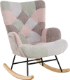 Nursery Rocking Chair with Ergonomic Armrests and High Backrest for Living Room