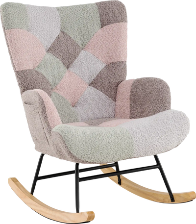 Costway Nursery Rocking Accent Chair High Back Ergonomic Armrests 32795755 New