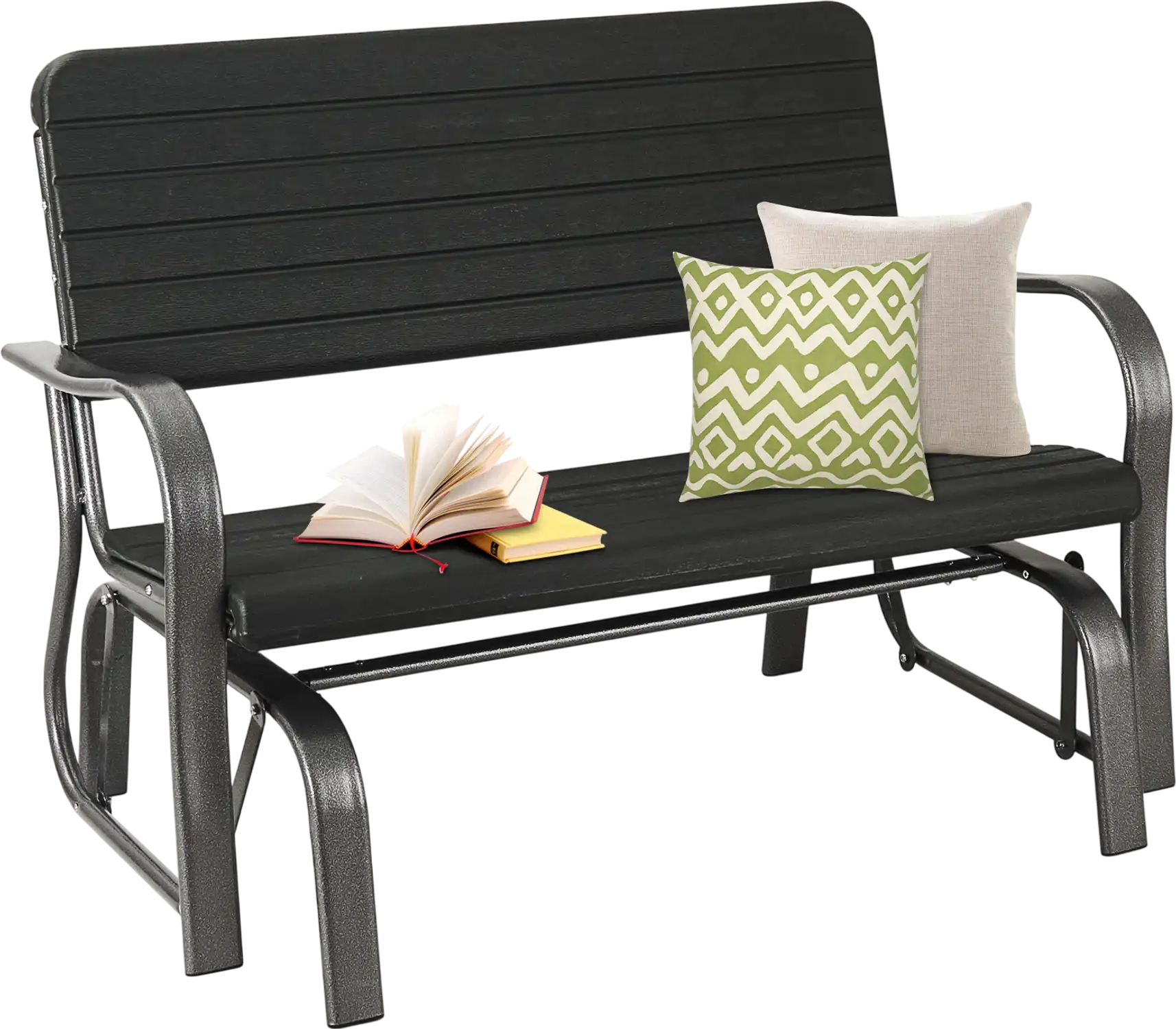 Costway 2-Seat Porch Glider Bench HDPE Steel Frame 93852417 New