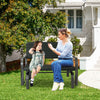 2-Seat Porch Glider with HDPE Back Seat and Steel Frame-Black - Gallery View 1 of 9