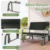 2-seat porch glider featuring a black powder-coated steel frame, ergonomic design, and smooth gliding for outdoor.