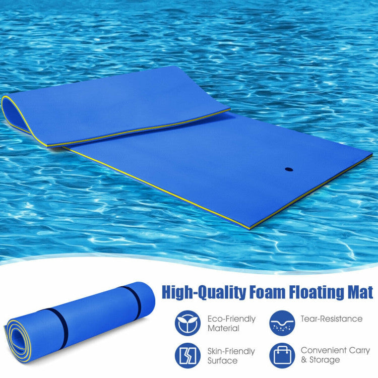 Costway Floating Water Pad 12' x 6' 3 Layer Anti-Puncture Non-Slip Mat New