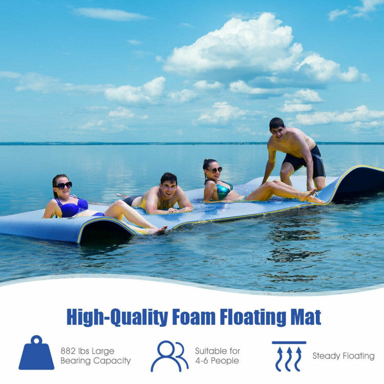 Costway Floating Water Pad 12' x 6' 3 Layer Anti-Puncture Non-Slip Mat New