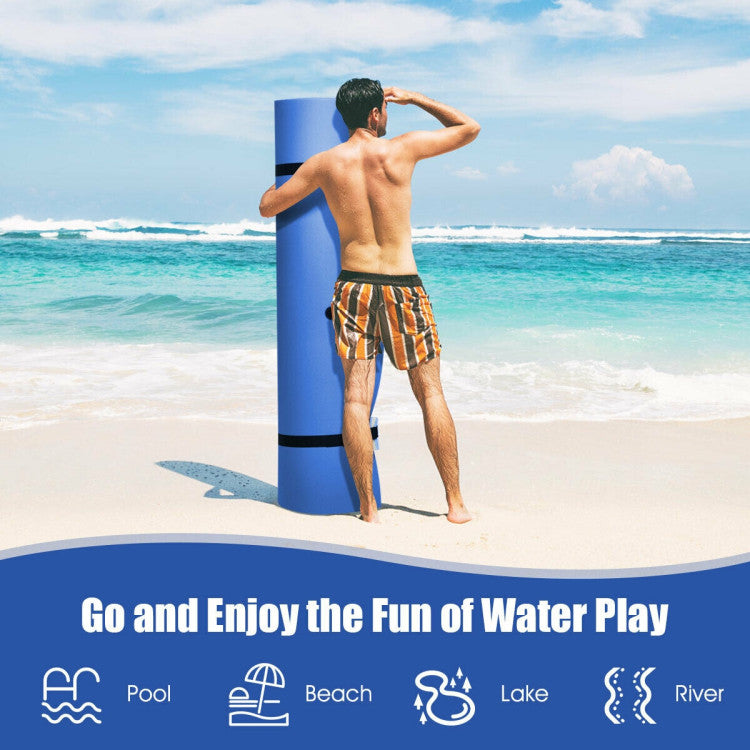 Costway Floating Water Pad 12' x 6' 3 Layer Anti-Puncture Non-Slip Mat New