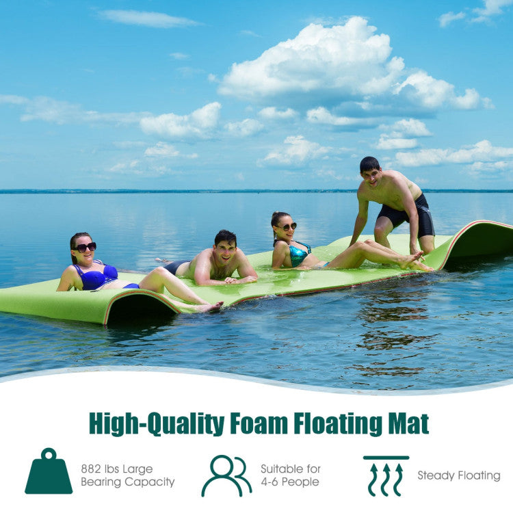 Costway Floating Water Pad 12' x 6' 3 Layer Anti-Puncture Non-Slip Mat New