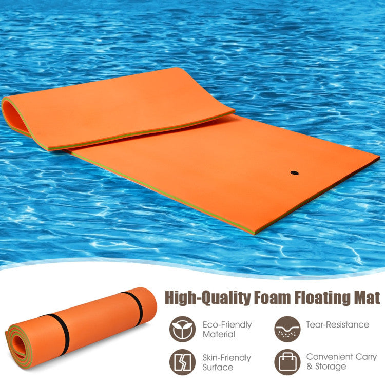 Costway Floating Water Pad 12' x 6' 3 Layer Anti-Puncture Non-Slip Mat New