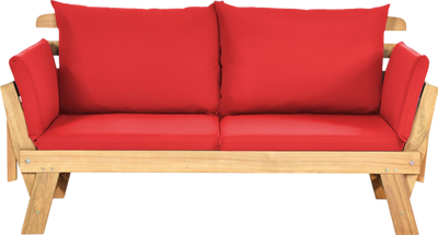 Costway Patio Sofa Adjustable Convertible Daybed with Thick Cushions for Indoor Outdoor Use New