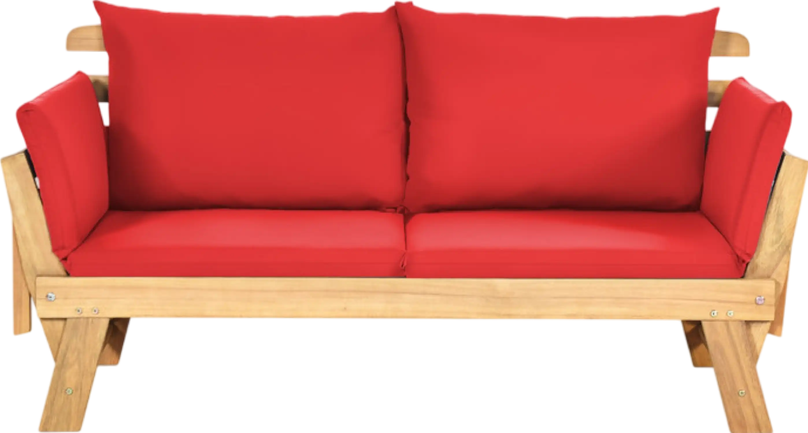 Costway Patio Sofa Adjustable Convertible Daybed with Thick Cushions for Indoor Outdoor Use New