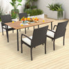 Patio wicker dining armchair set featuring ergonomic design, soft zippered cushions, and durable PE rattan for outdoor.
