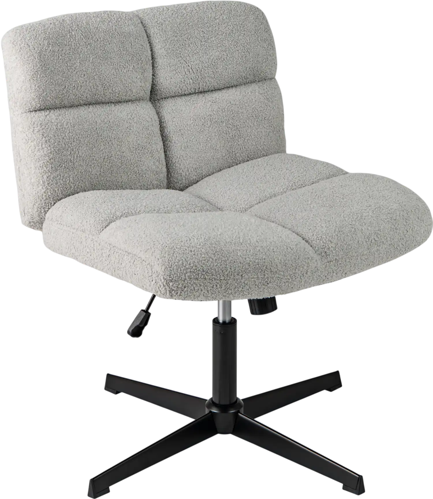 Costway Office Armless Cross Legged Chair Imitation Lamb Fleece Adjustable Height 35478692 New