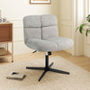 Office Armless Chair Cross Legged with Imitation Lamb Fleece and Adjustable Height-Gray - Gallery View 1 of 10