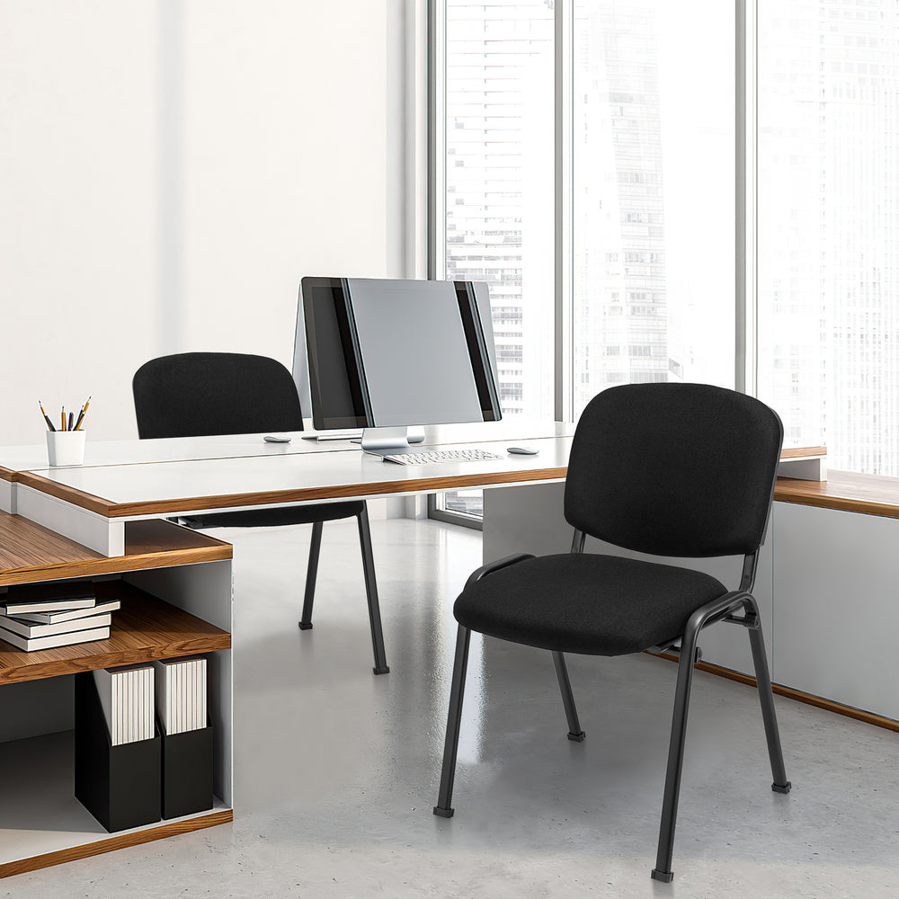Office Chair with Metal Frame and Padded Cushions for Conference Room-Set of 2 - Gallery View 1 of 10
