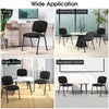Black office chair set with padded cushions and metal frame, ideal for conference rooms and reception areas.