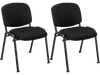 Black office chairs with padded cushions and metal frames, designed for conference rooms, set of 2 for versatile use.