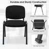 Front view of an office chair with a padded cushion and metal frame, designed for conference rooms, featuring anti-slip.