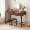 Office Desk with Power Outlets and Hidden Compartment for Study-Rustic Brown - Gallery View 1 of 10