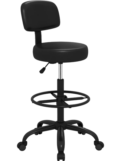 Costway Office Drafting Chair Adjustable Footring Wheels Back Desk 74257652 New