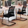 Office guest chairs with breathable mesh backs and lumbar support, ideal for home offices or waiting rooms.