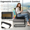 Office guest chair with breathable mesh back, built-in lumbar support, and comfortable armrests for waiting rooms.