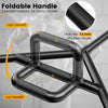 Olympic Hex Trap Bar with foldable handles, featuring knurled grips and two deadlift positions for versatile strength.