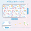 Reversible soft foam activity mat for toddlers, featuring a vibrant unicorn design, measuring 78" x 47" for ample play.