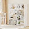Open shelf bookcase in white with 12 compartments for books and decor, perfect for modern home organization.