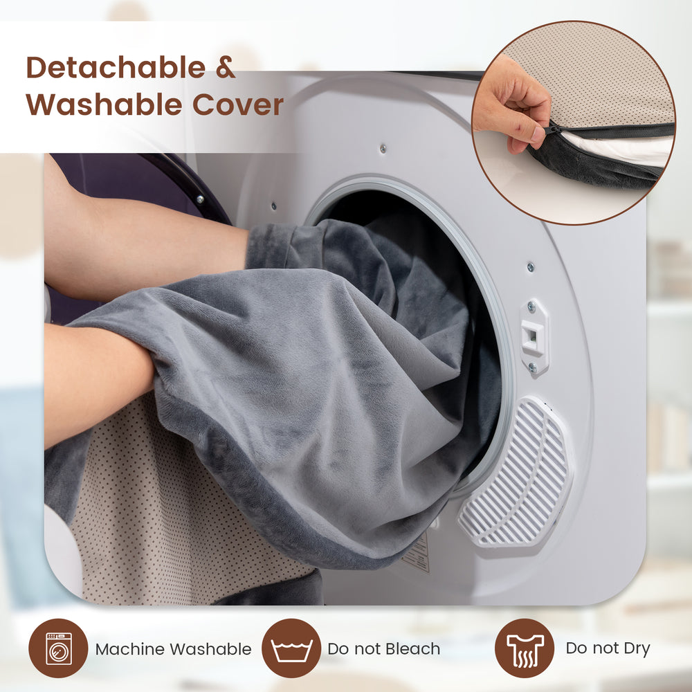 Detachable and washable cover for orthopedic dog bed, featuring gray crystal fabric and waterproof protection.