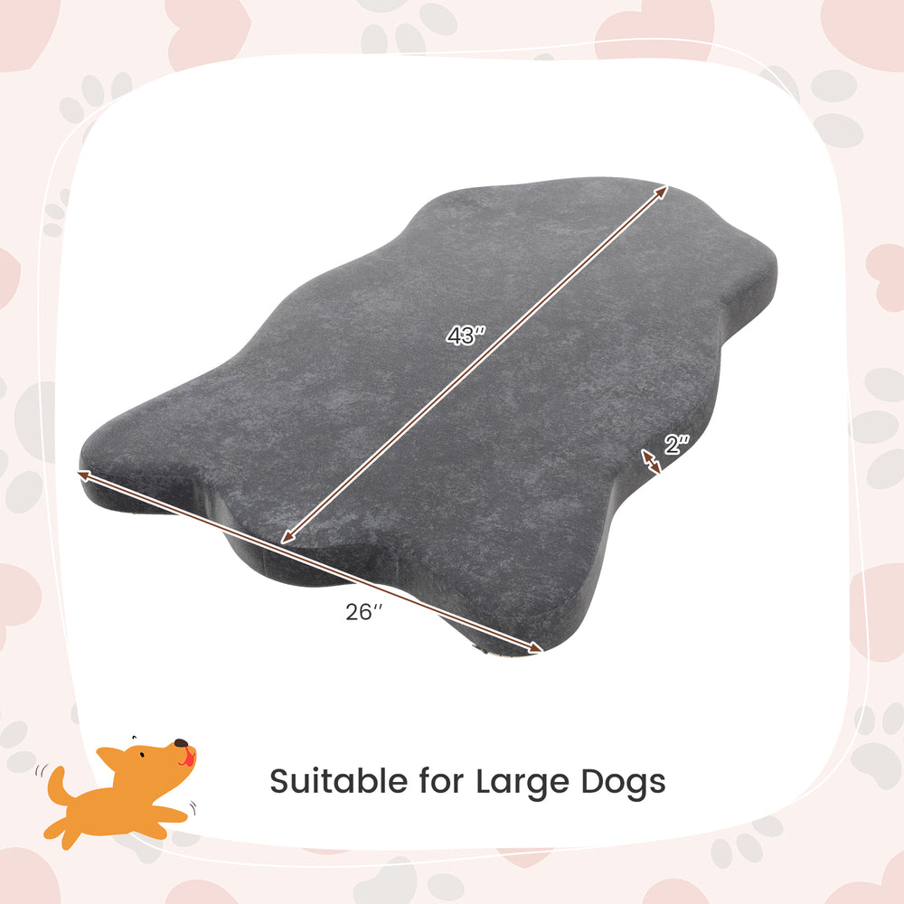 Orthopedic dog bed for large dogs in gray, featuring memory foam support and a waterproof cover for comfort and.
