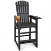Outdoor 29 Inch Height Bar Stool with Backrest and Armrests-Black - Gallery View 1 of 1