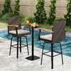 Outdoor 360° Swivel Bar Stool with Cushion and Acacia Wood Armrests-F-Brown - Gallery View 1 of 10
